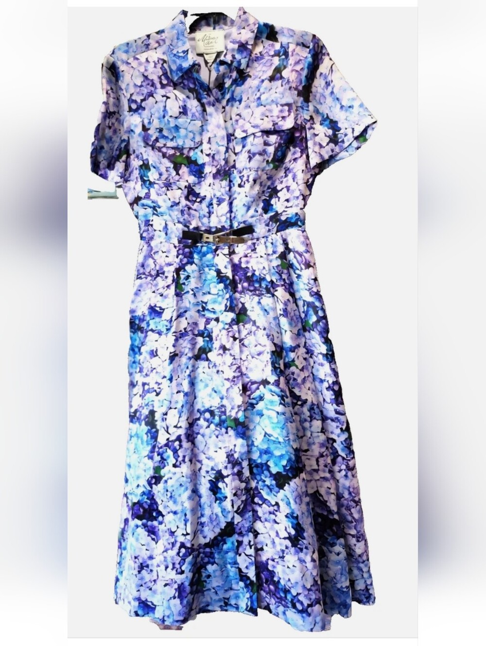 KATE SPADE MADISON AVENUE NWT $948 HORTENSIA HYDRANGEA 💯 SILK DRESS Size 2